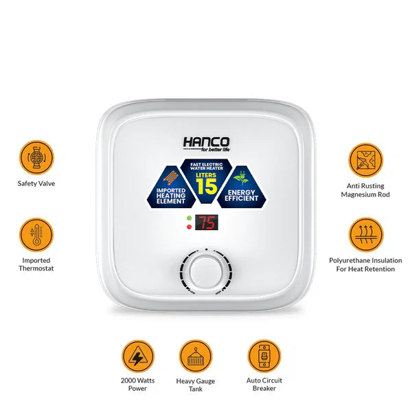 HENCO:Fast Electric Water Heater – 15 Liters